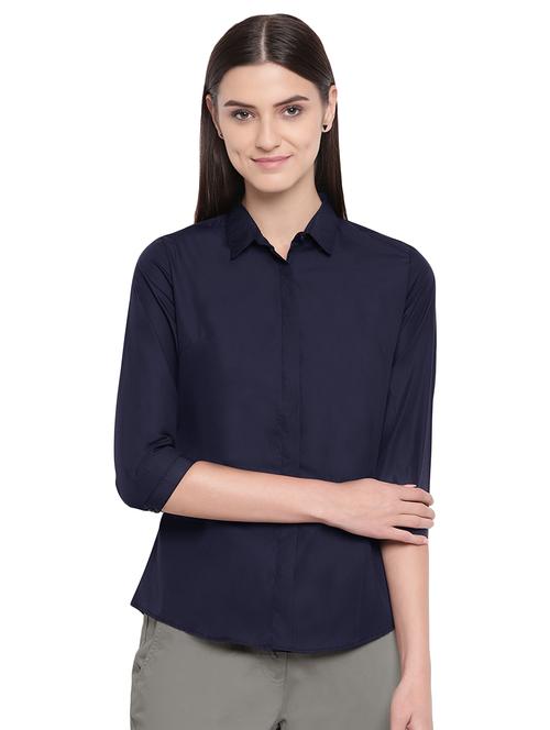 curved hem solid shirt  - 16739128 - Very Small Image - 1
