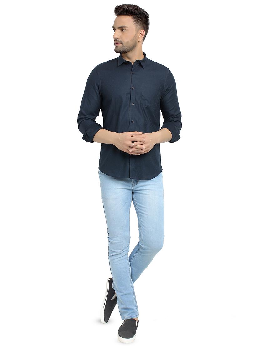 mens self design casual shirt - 16753457 - Zoom Image - 3