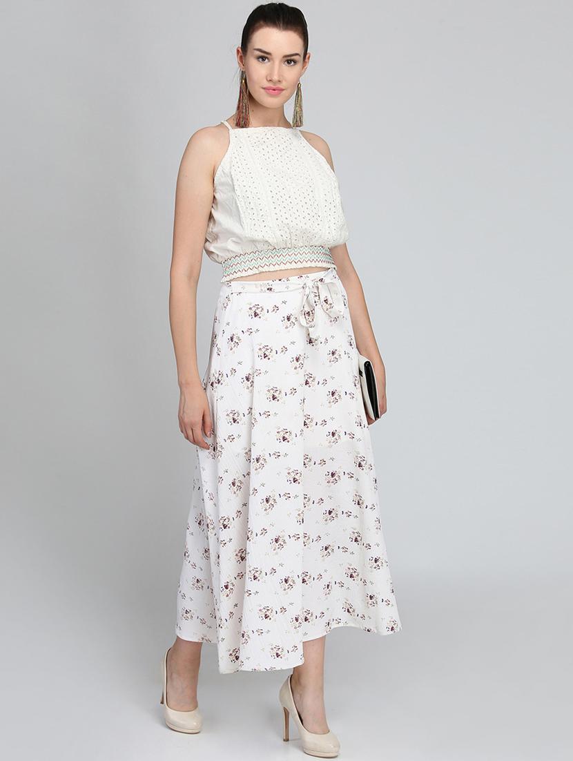 tie knot floral a-line skirt - 16764110 - Standard Image - 3