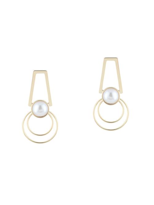 gold metal drop earring - 16768157 - Very Small Image - 1