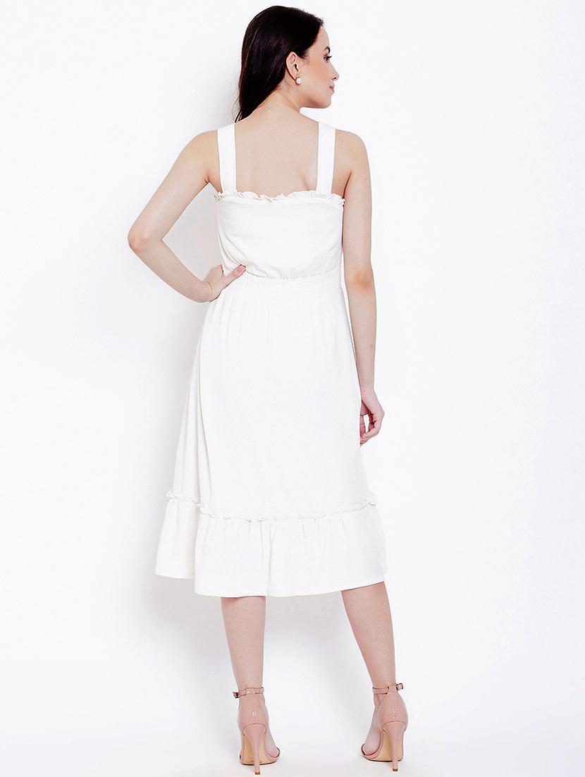 women's fit & flare solid dress - 16792442 - Standard Image - 2