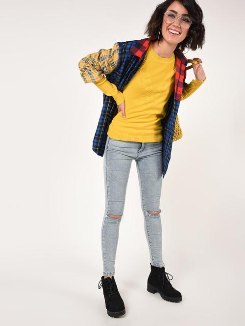 round neck  wool blend pullover - 16801870 - Very Small Image - 1