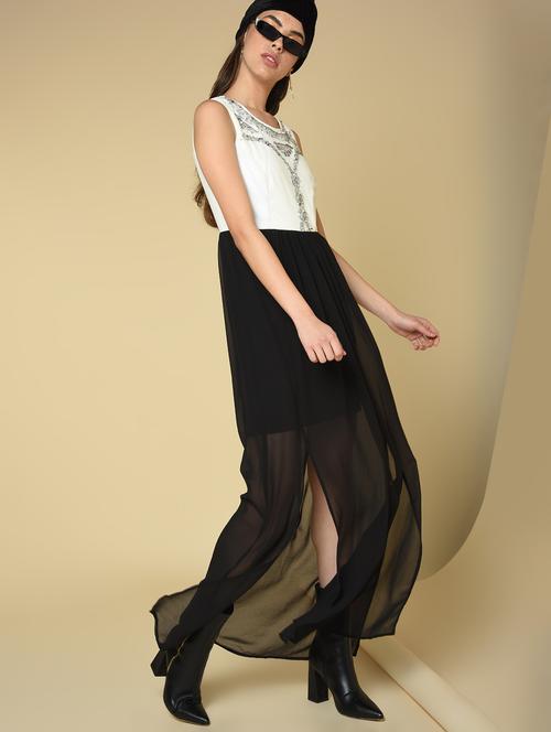 women's high low solid dress - 16810972 - Standard Image - 0