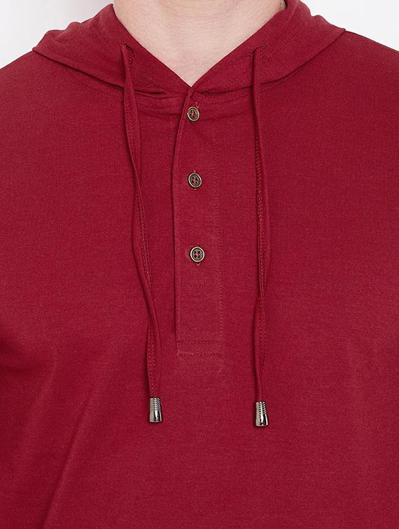 maroon solid t-shirt - 16828105 - Standard Image - 5