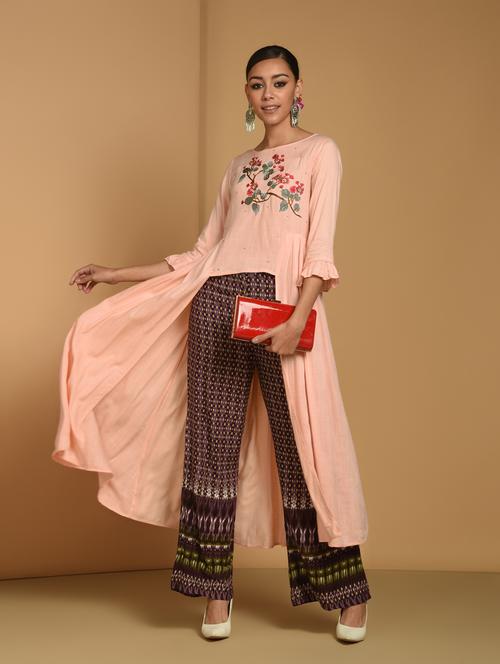 embroidered kurta palazzo set - 16834272 - Very Small Image - 1