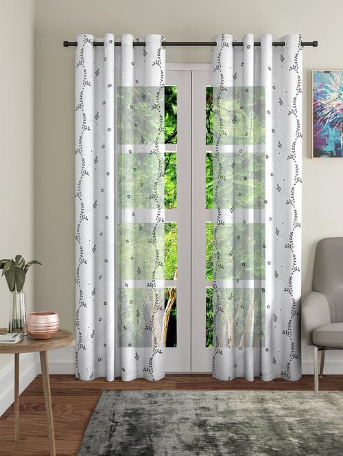  embroidery white polyester door curtains set of 2  - 16883624 - Very Small Image - 1