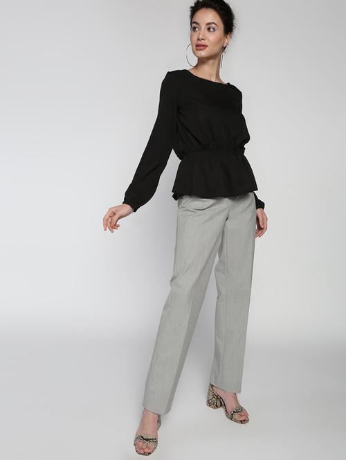 blouson waist solid top  - 16911284 - Very Small Image - 1