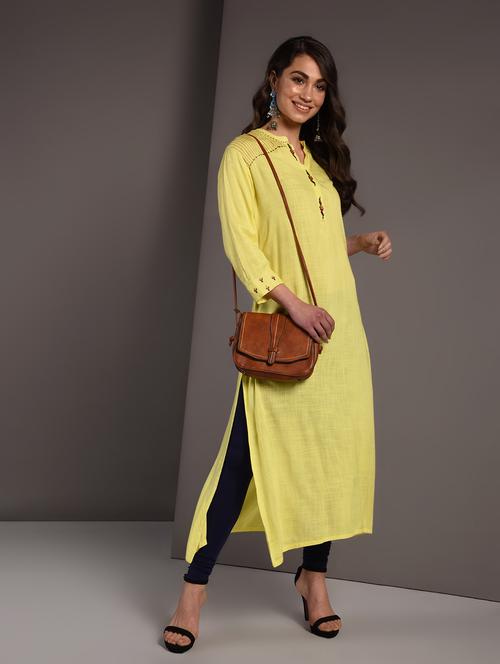 solid straight kurta - 16919955 - Very Small Image - 1