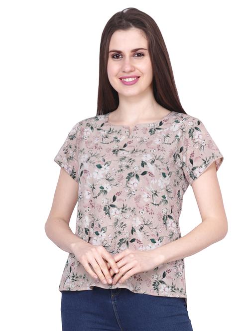 notch neck floral top  - 16921324 -  Standard Image - 0