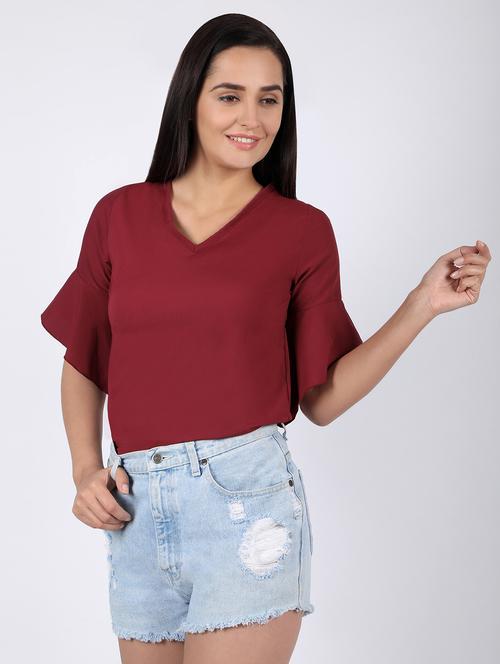 women's straight v neck top - 16922561 -  Standard Image - 0