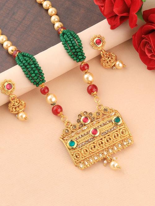 multi colored metal pendants and earring - 16931830 - Very Small Image - 1