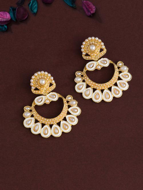 white brass chandballi earring - 16934029 - Very Small Image - 1