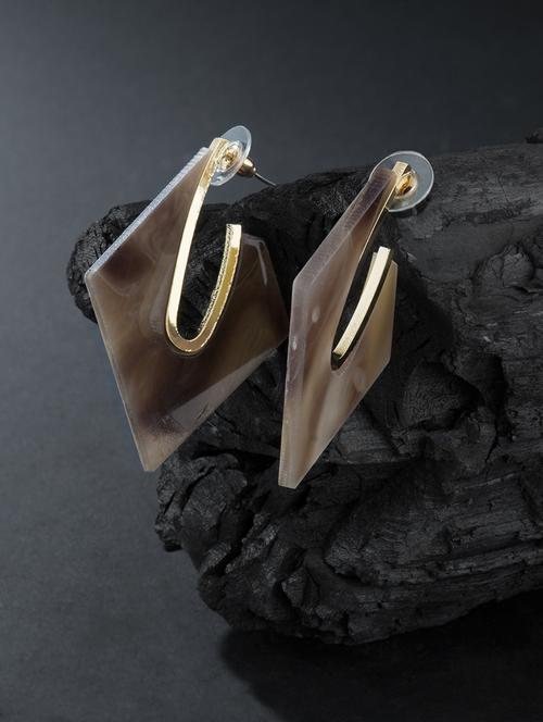 brown metal drop earring - 16935658 - Very Small Image - 1