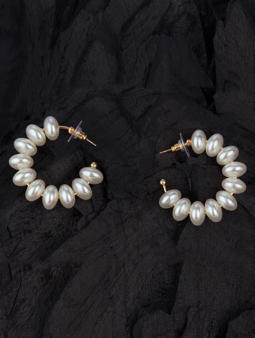 white metal hoop earring - 16936199 - Very Small Image - 1