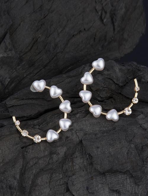 white metal drop earring - 16936241 - Very Small Image - 1