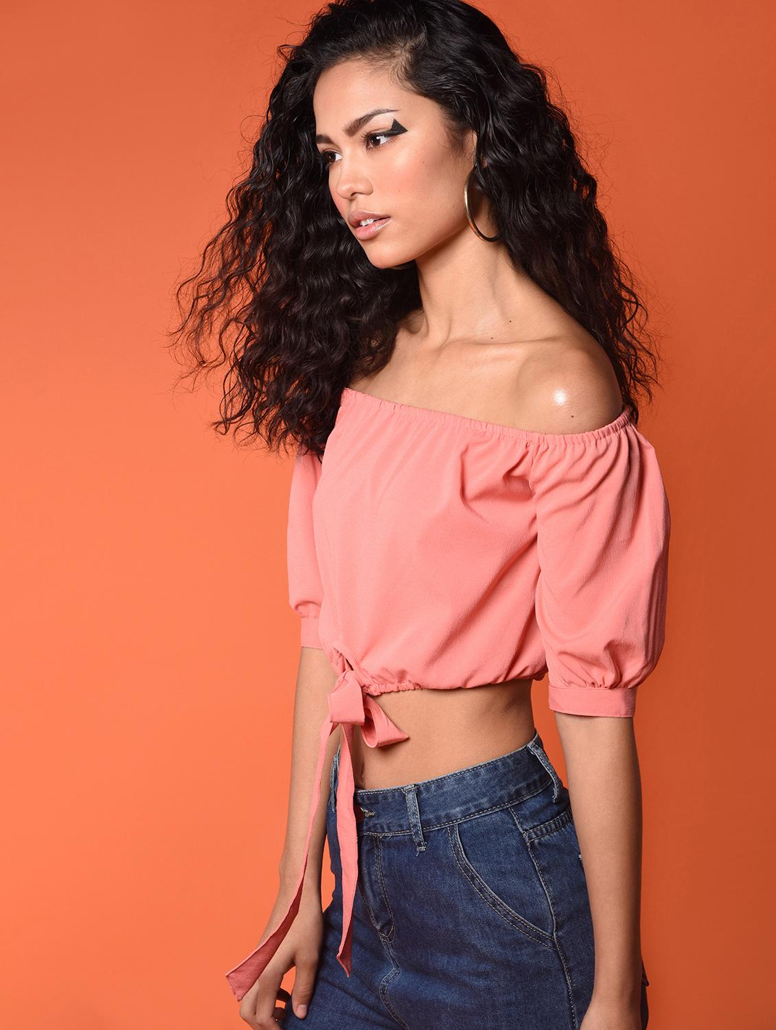 women's crop off shoulder top - 16936293 - Zoom Image - 2