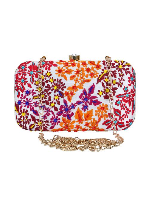 white faux silk box clutch - 16939288 - Very Small Image - 1