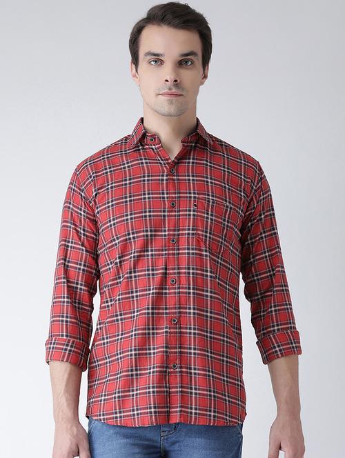 red checkered casual shirt - 16942231 - Very Small Image - 1