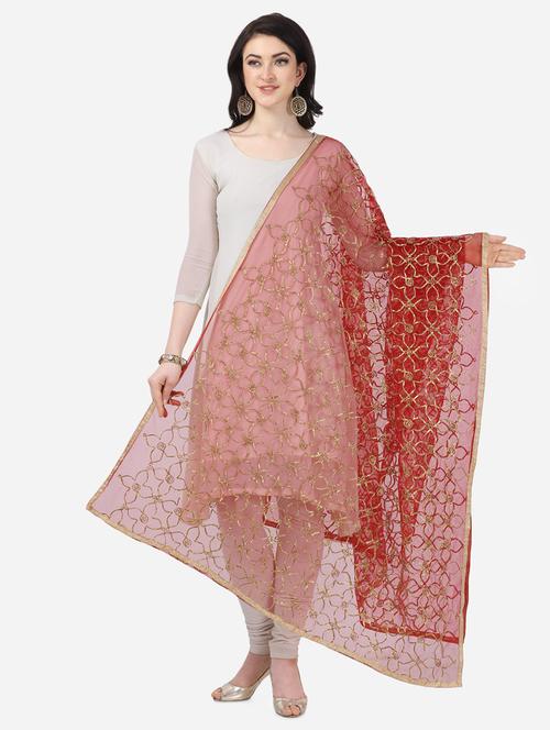 self design embroidered dupatta - 16944512 - Very Small Image - 1
