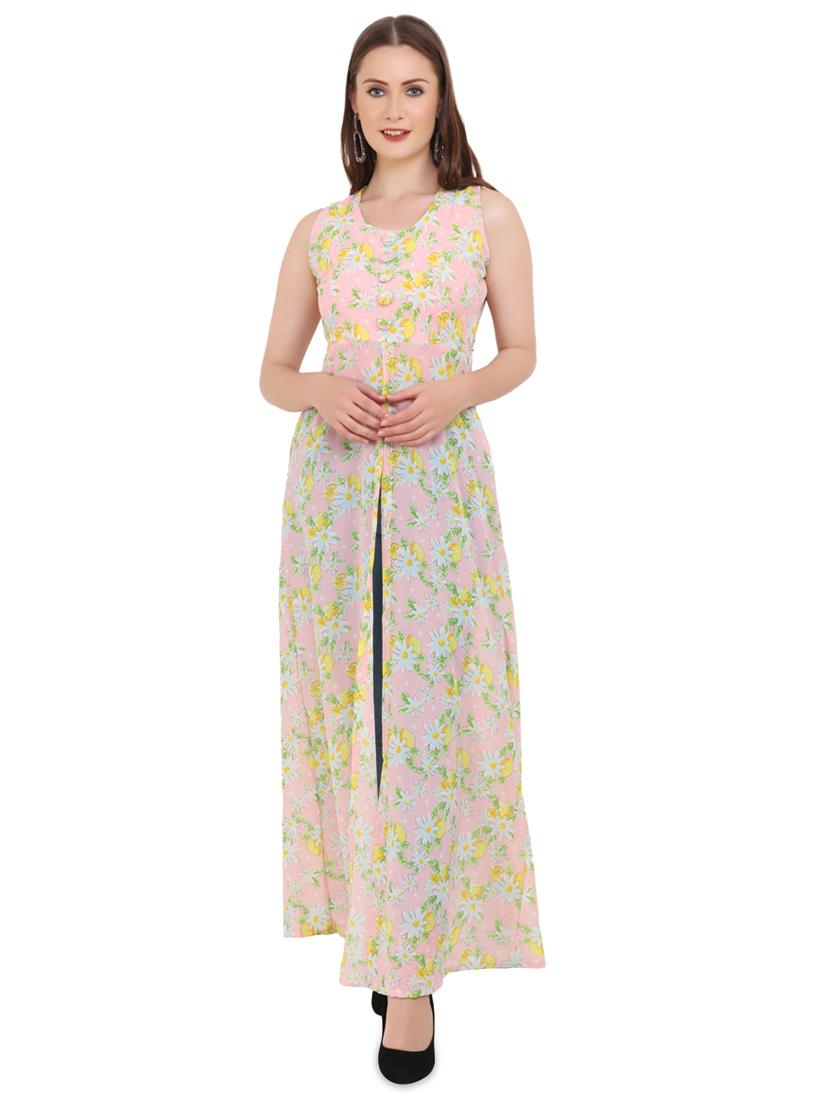 button detail floral tunic - 16946003 - Zoom Image - 0