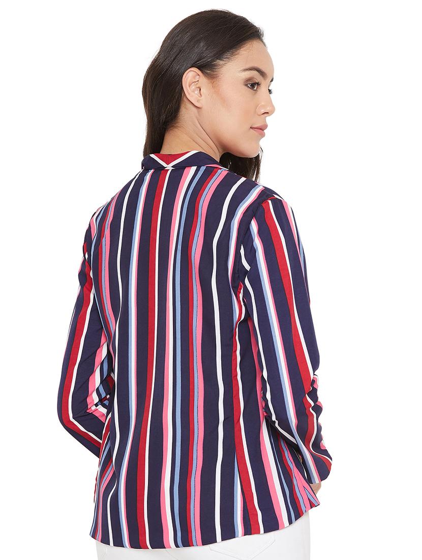 lapel neck striped blazer - 16952643 - Standard Image - 2
