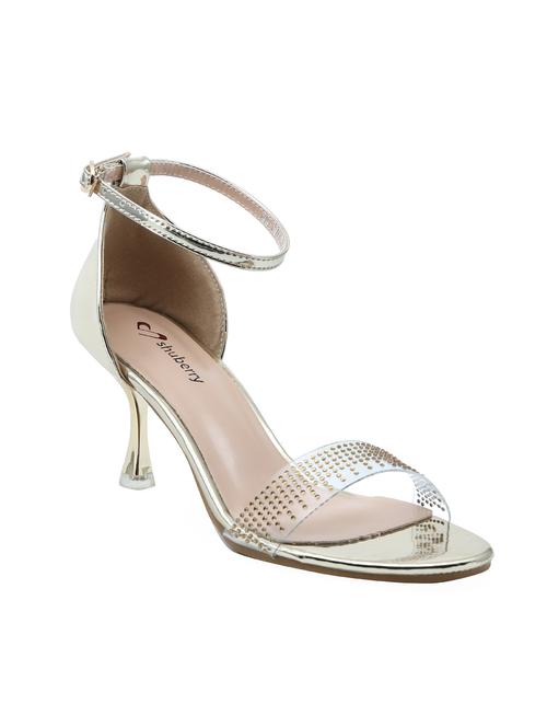 gold pu ankle strap sandals - 16981024 - Very Small Image - 1