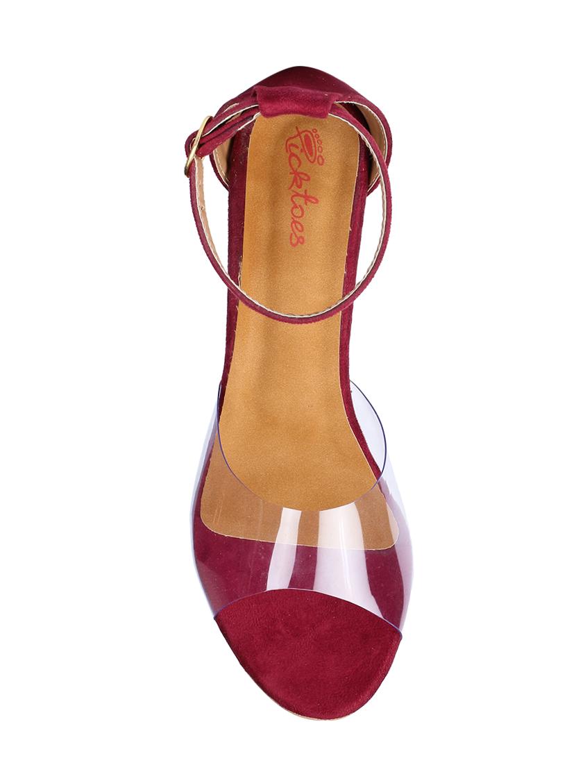 maroon ankle strap sandals - 16981336 - Standard Image - 3