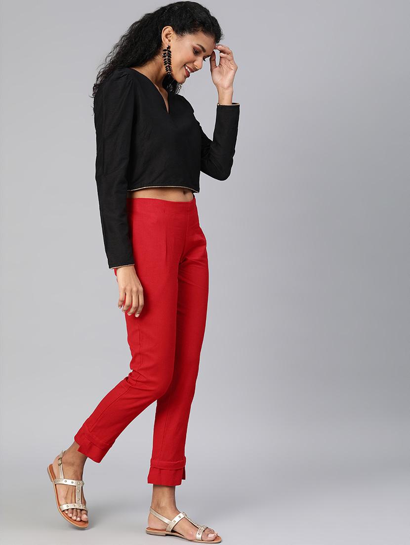 women solid pleated bootcut trouser - 16993617 - Zoom Image - 3
