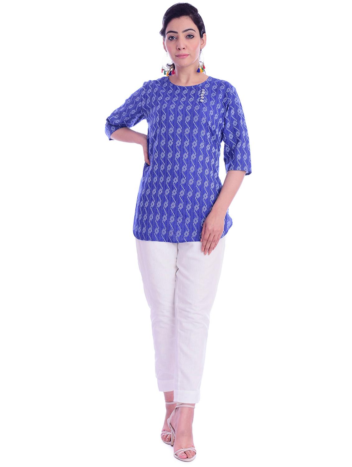 round neck printed tunic - 17024344 - Standard Image - 3
