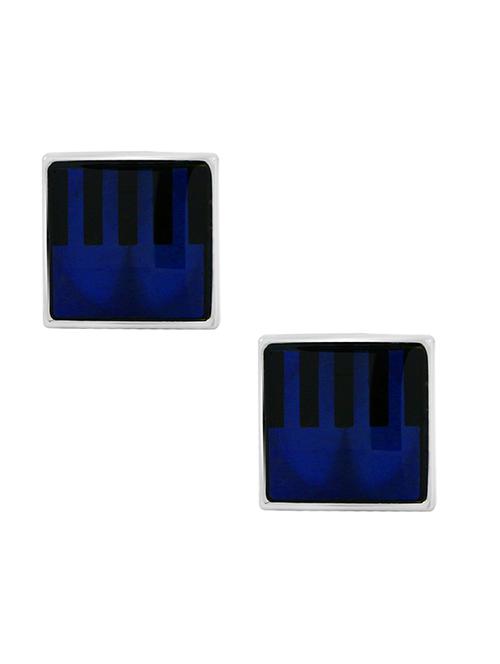 blue, silver metal cufflinks - 17068880 - Very Small Image - 1
