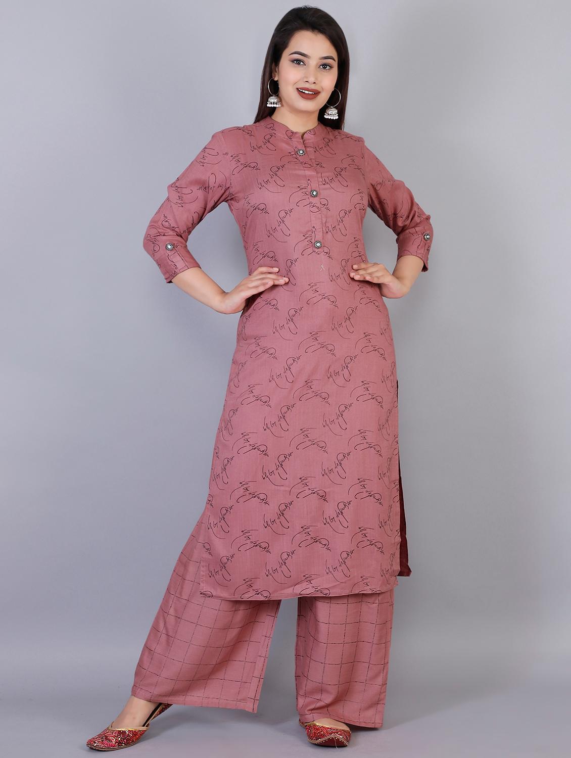 printed kurta palazzo set - 17085174 -  Zoom Image - 0