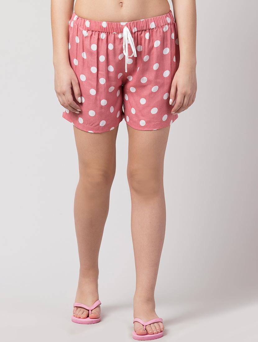 mid rise polka dot shorts 