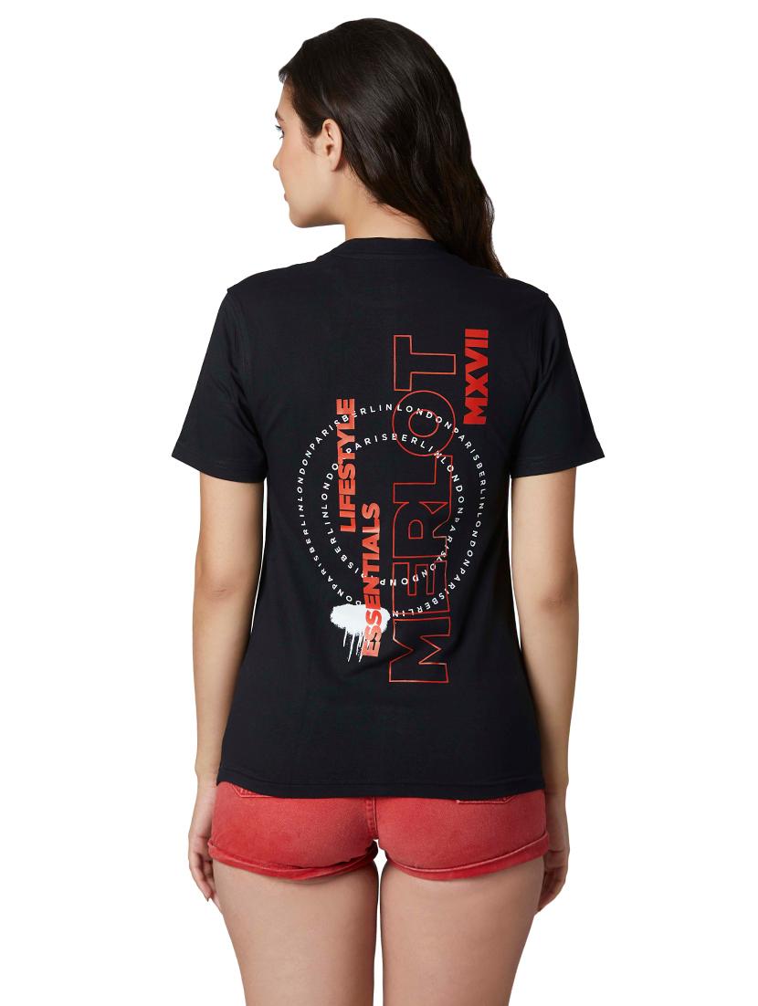 women's plain round neck t-shirt - 17089347 - Zoom Image - 2