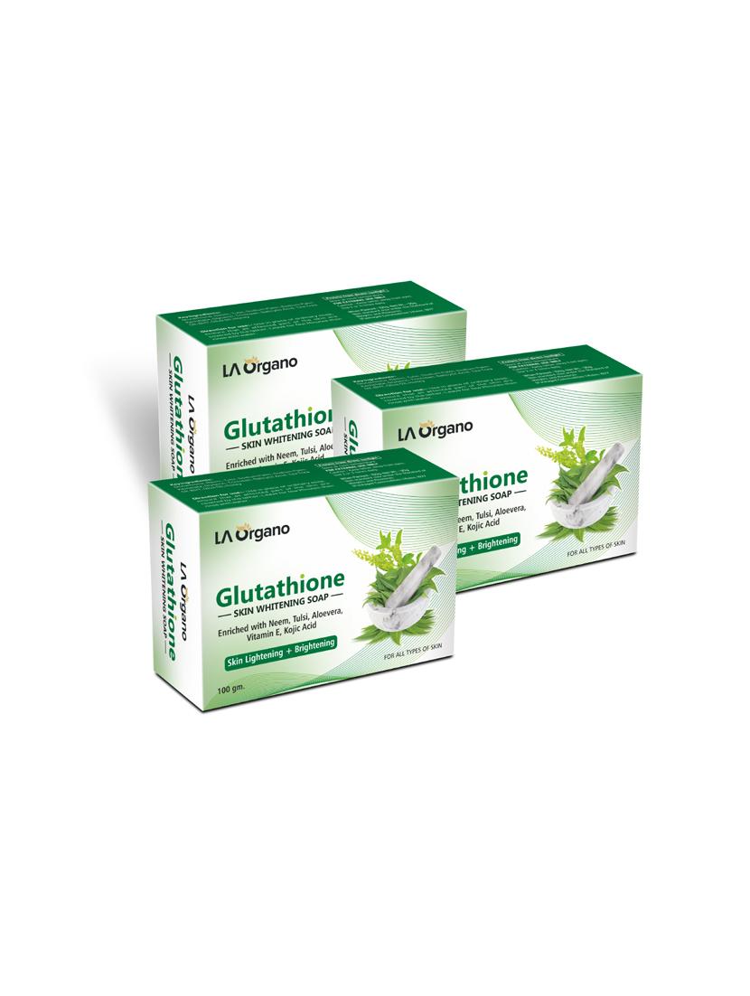 la organo glutathione neem & tulsi skin lightening & brightening soap for all skin type (100gm) pack of 3 - 17098896 - Zoom Image - 0