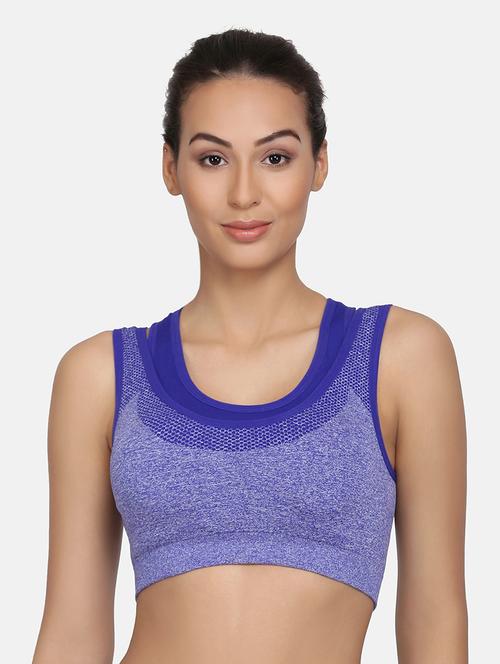 purple solid sports bra - 17104871 - Very Small Image - 1