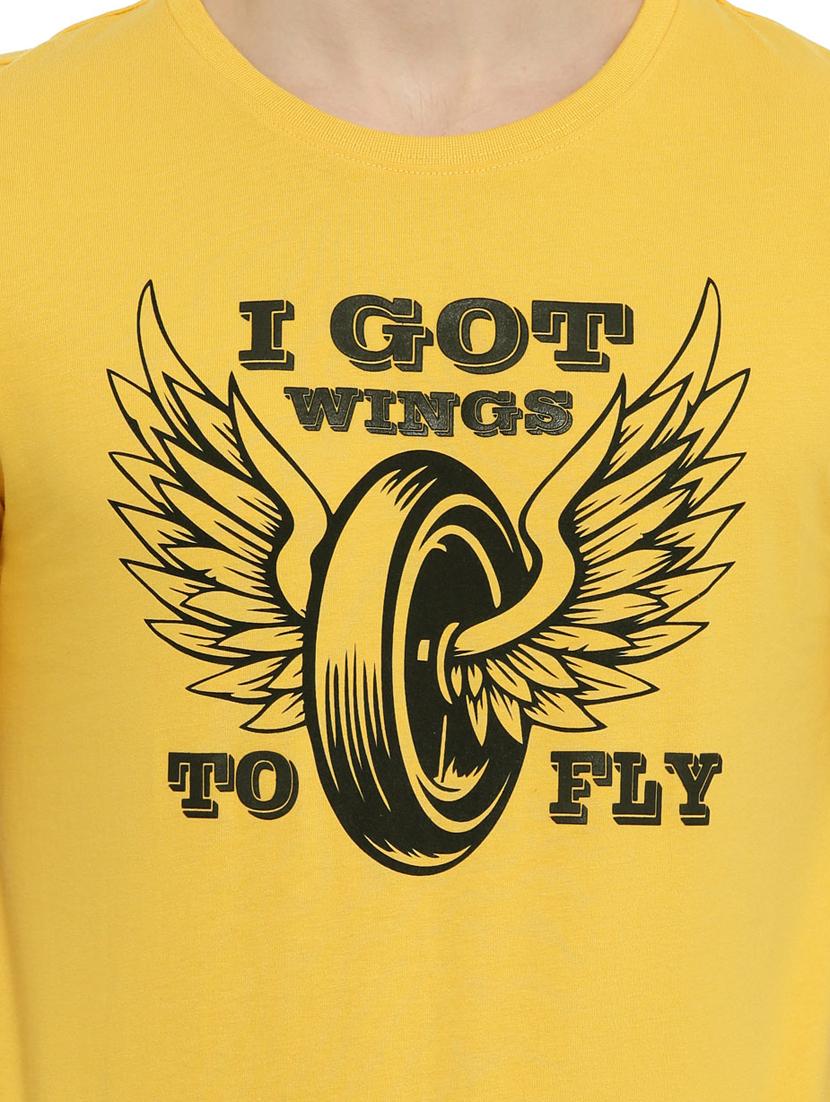 yellow chest print t-shirt - 17119214 - Standard Image - 3