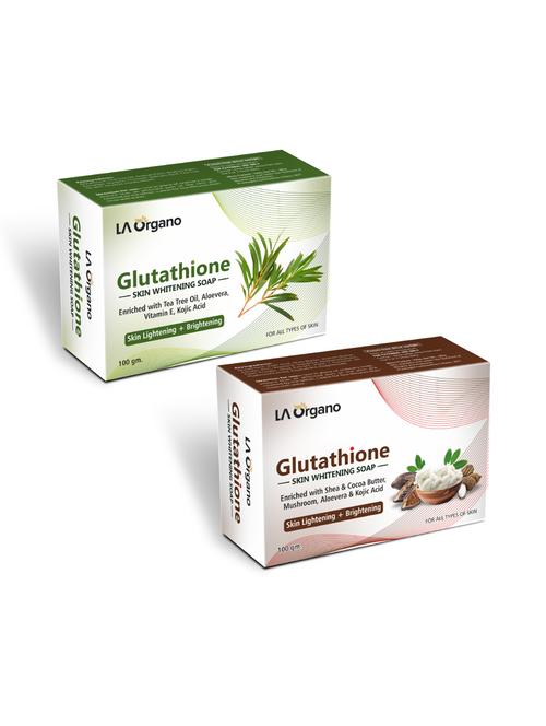 glutathione whitening soap tea tree & glutathione shea coco butter soap for skin lightening,brightening(pack of 2,100gm each) - 17166279 - Very Small Image - 1
