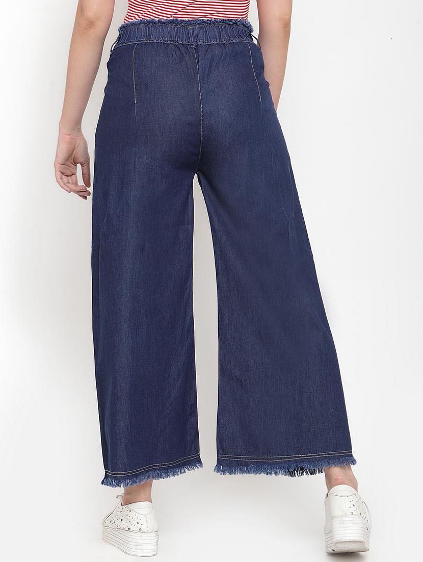 women's plain wide leg jeans - 17191502 - Standard Image - 2
