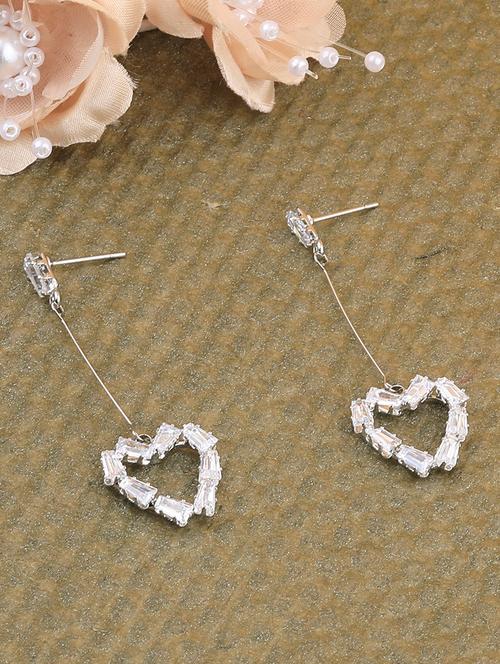 silver metal drop earring - 17194449 -  Standard Image - 0