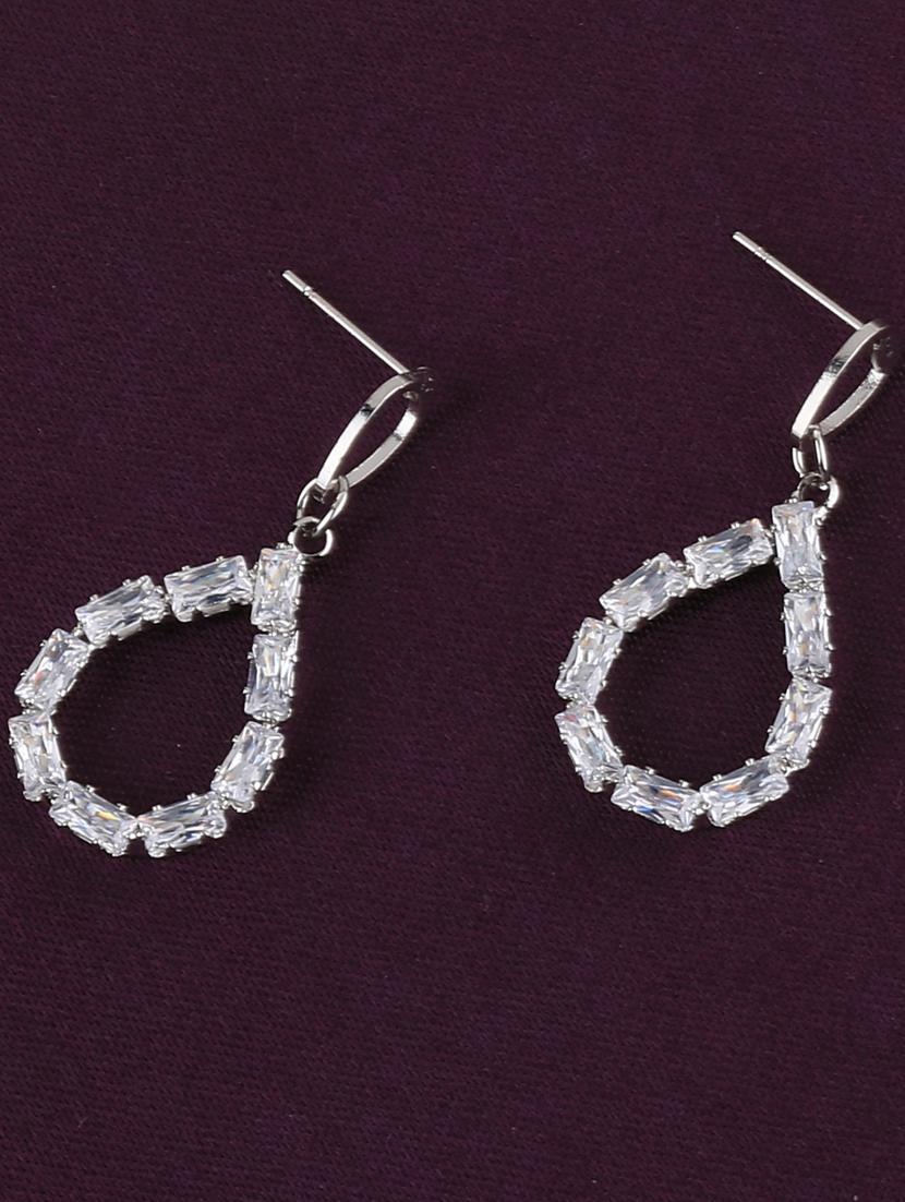 silver metal drop earring - 17194457 - Zoom Image - 0