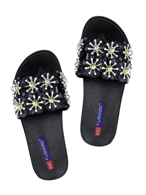 black synthetic slides flip flops - 17219163 - Very Small Image - 1