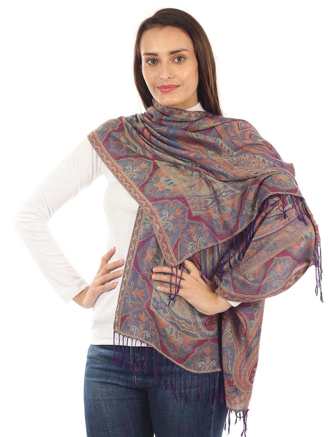 multi colored silk blend stole - 17229361 - Zoom Image - 2