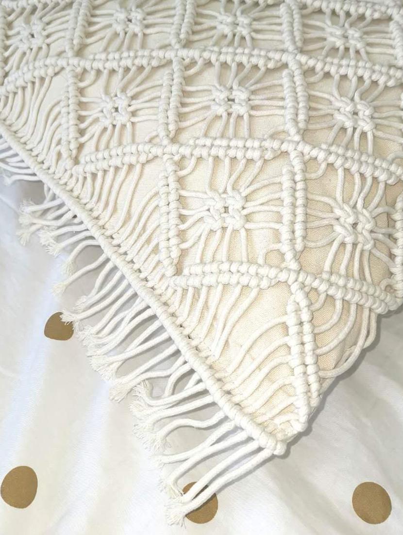cotton macrame cushion cover (set of 2) - 17246451 - Standard Image - 2