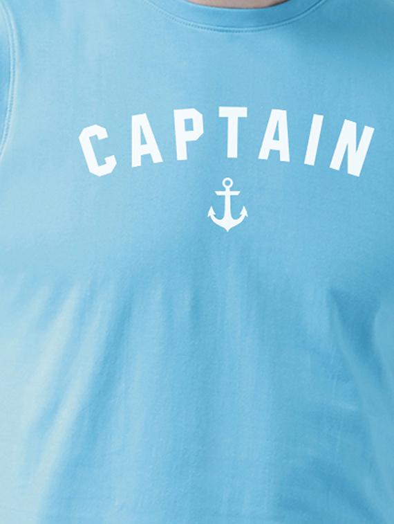 light blue chest print t-shirt - 17267475 - Zoom Image - 4