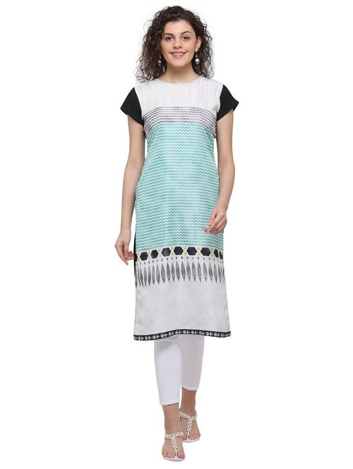 chevron print straight kurta - 17287243 - Very Small Image - 1