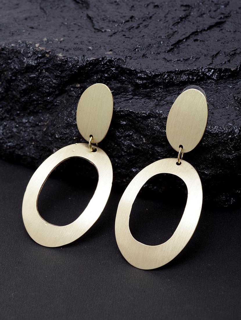 gold brass drop earring - 17289340 - Zoom Image - 0
