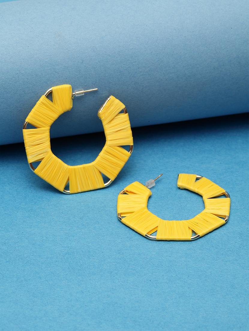 yellow metal hoop earring - 17289365 -  Zoom Image - 0