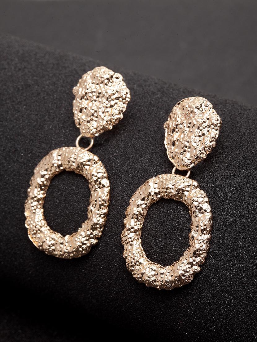 gold metal drop earring - 17289453 - Zoom Image - 0