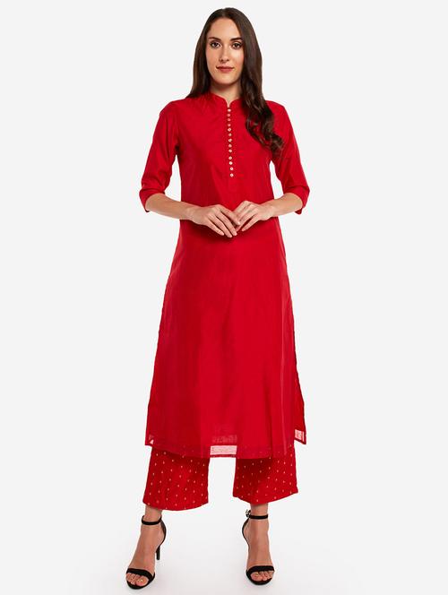 solid kurta pant set - 17298074 - Very Small Image - 1
