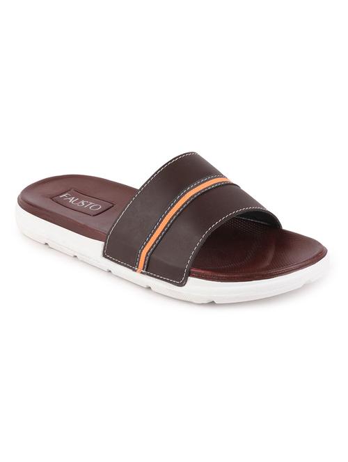 brown pu slip on flip flops - 17298167 - Very Small Image - 1